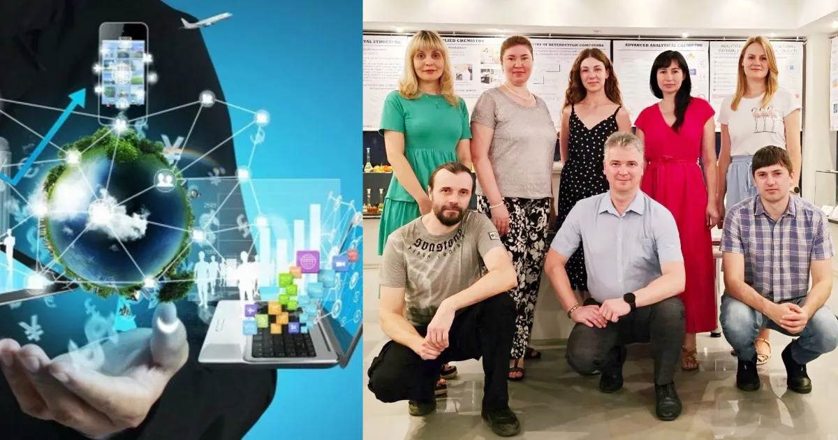 A collage by Olena Zelenina. “Sociology in chemistry”. Kharkiv melody for a supramolecule... A collage by Olena Zelenina at the Gromada Group Media