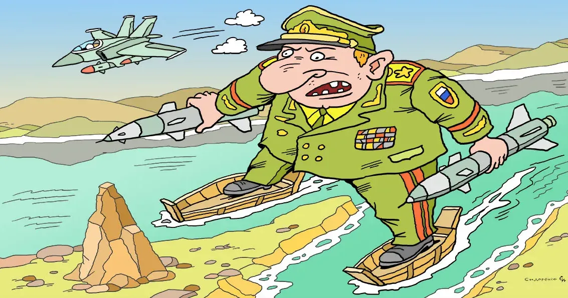 Біфуркація. Карикатура Олександра Сидоренка. Ворог поліз на Харківщину. Мета, «забаганки» і можливості. Що відомо? на порталі Gromada Group