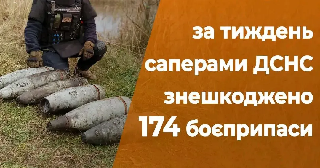 За тиждень піротехніки ДСНС ліквідували 174 одиниці ворожих боєприпасів на Харківщині За тиждень піротехніки ДСНС ліквідували 174 одиниці ворожих боєприпасів на Харківщині на порталі Gromada Group