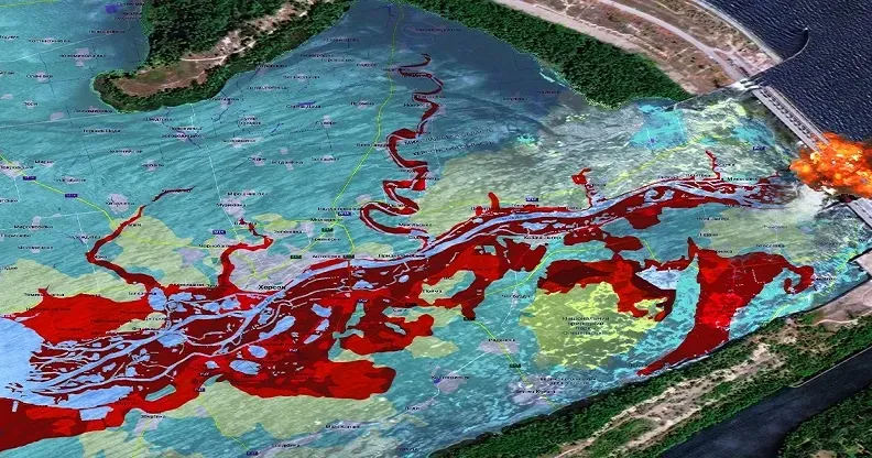 Підрив Каховської ГЕС. Фото з супутника. Джерело: The Universe. Space. Tech. Росія підірвала бомбу масового екологічного ураження. Це найбільша рукотворна екологічна катастрофа в Європі за десятки років. Які наслідки масового знищення рослинного та тваринного світу на цій території? Які масштаби екоциду? Наскільки непоправні втрати екосистеми Каховського водосховища? І чи можна відродити природне різноманіття на постраждалих територіях?