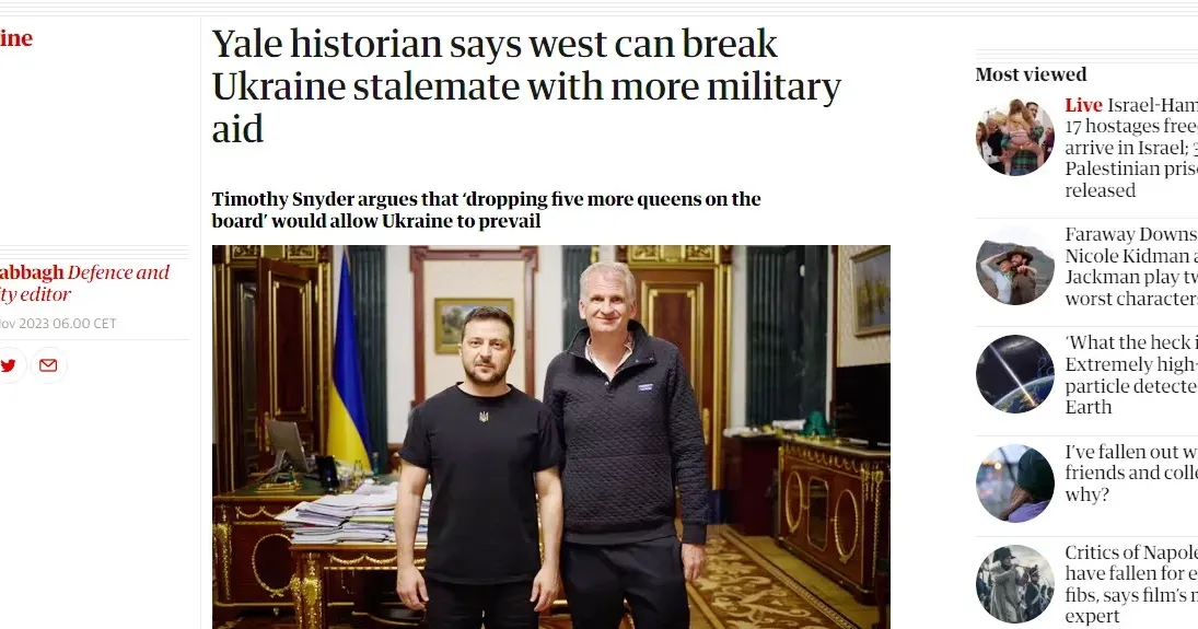 Скріншот "Громади" «Я ненавиджу аналогію з глухим кутом, тому що війна — це не гра в шахи», — вважає впливовий історик Східної Європи, професор Єльського університету Тімоті Снайдер.