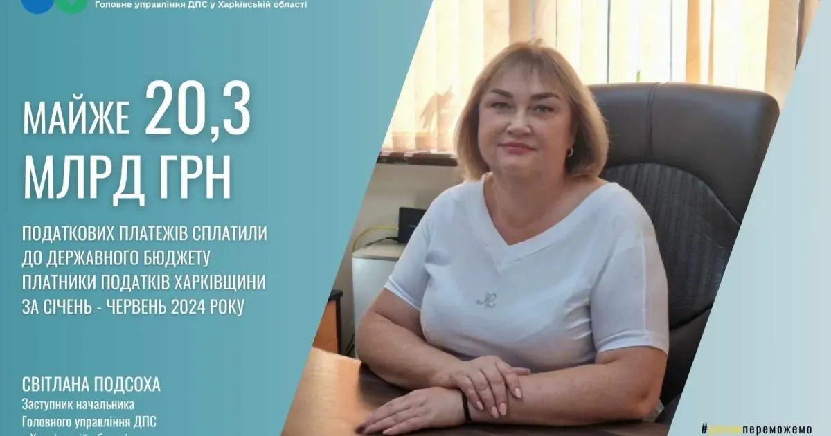 Колаж ГУ ДПС у Харківській області Майже 20,3 млрд грн податкових платежів надійшло від Харківщини до Державного бюджету на порталі Gromada Group